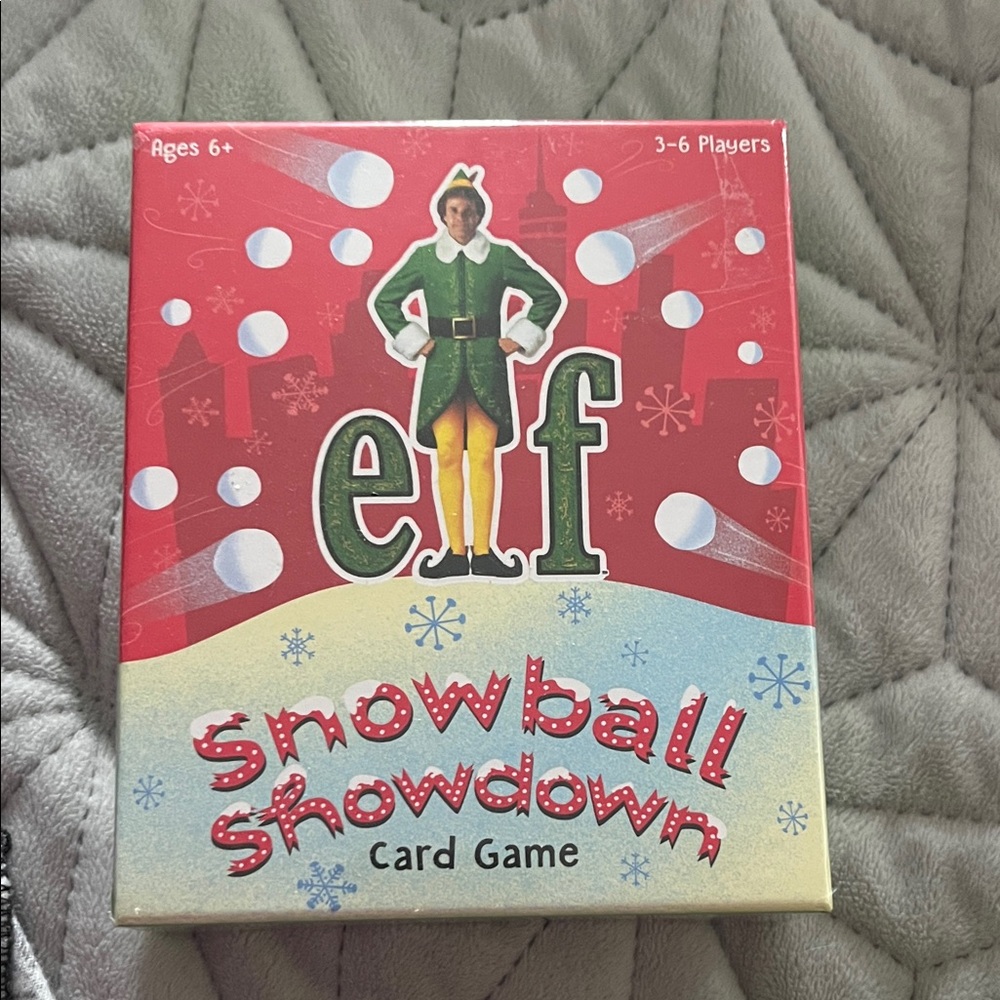 New Elf Snowball Showdown Card Game - Red and White